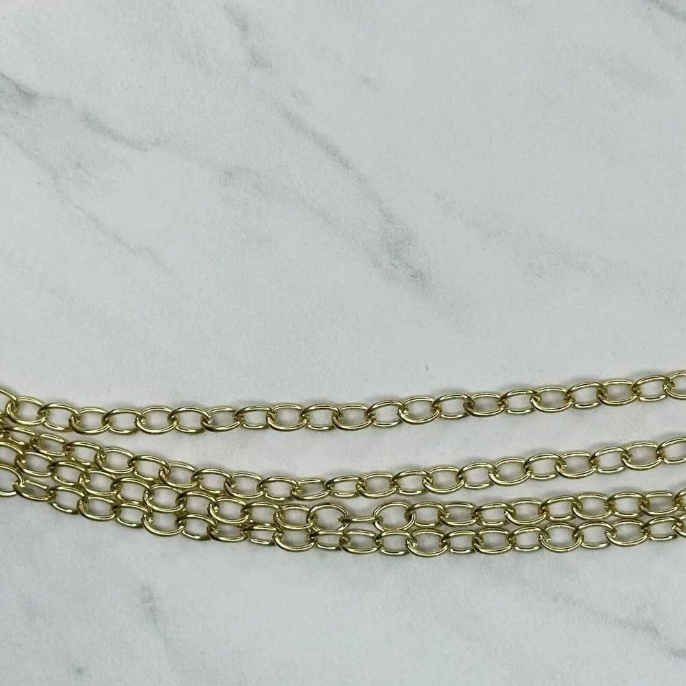 Rainbow Charm Gold and Silver Tone Chain Link Pants Chain